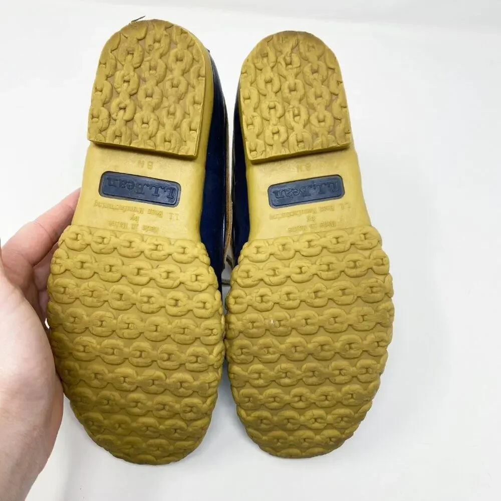 LL Bean Navy Blue Bean Boots Slip Ons Size 6 Waterproof Lace Up Made in Maine